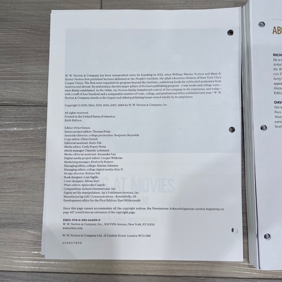 LOOKING AT MOVIES: AN INTRODUCTION TO FILM, Sixth Edition by Barsam and Monahan - Picture 5 of 10